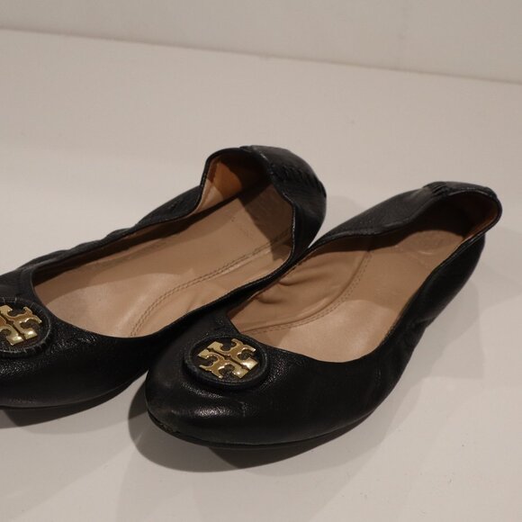 Tory Burch Black Monogram Flats - Size 7.5 ALMOST NEW CONDITION! - Picture 7 of 8
